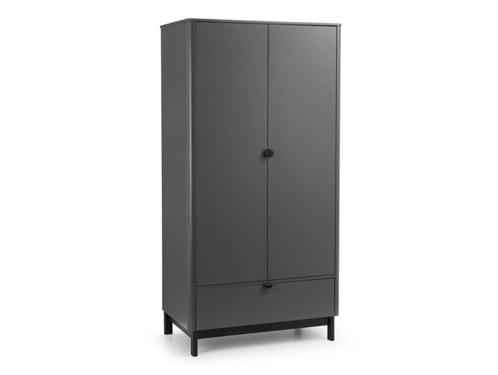 Julian Bowen Julian Bowen Chloe Storm Grey 2 Door 1 Drawer Wardrobe