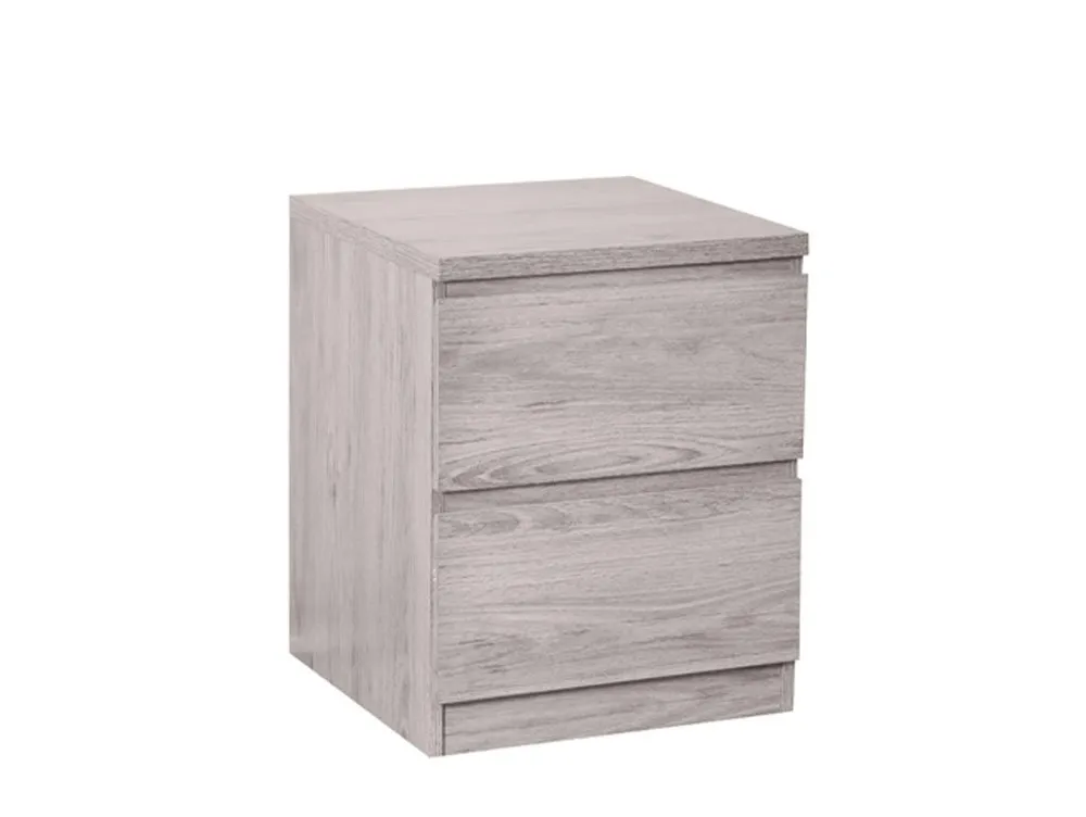 Julian Bowen Julian Bowen Jupiter Grey Oak 2 Drawer Bedside Cabinet