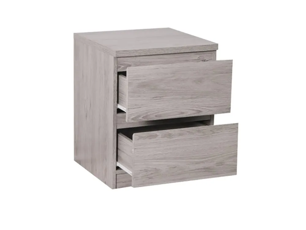 Julian Bowen Julian Bowen Jupiter Grey Oak 2 Drawer Bedside Cabinet