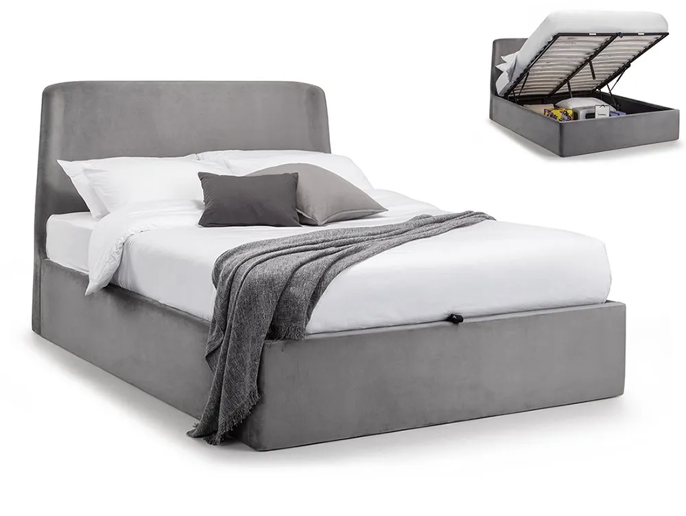 Julian Bowen Julian Bowen Frida Grey Velvet Ottoman Bed Frame