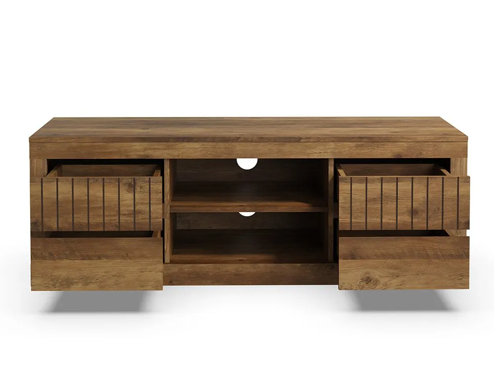 GFW GFW Cartmel Knotty Oak 4 Drawer TV Unit