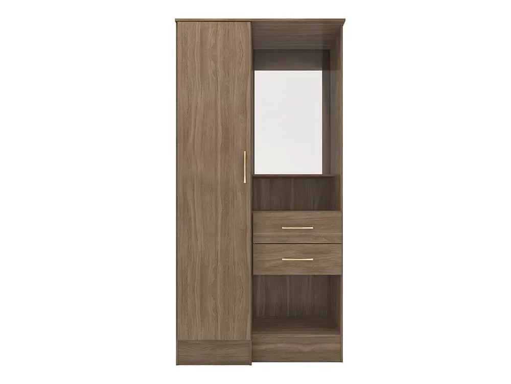 Seconique Seconique Nevada Rustic Oak 1 Door 2 Drawer Wardrobe