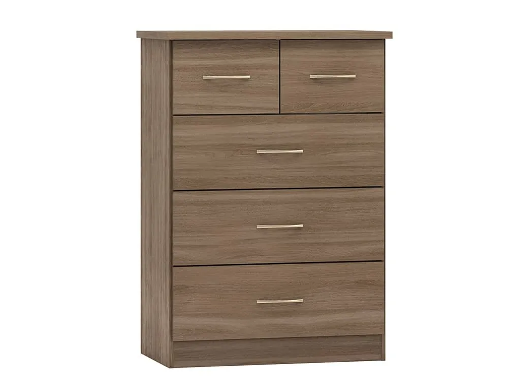 Seconique Seconique Nevada Rustic Oak 3+2 Drawer Chest of Drawers