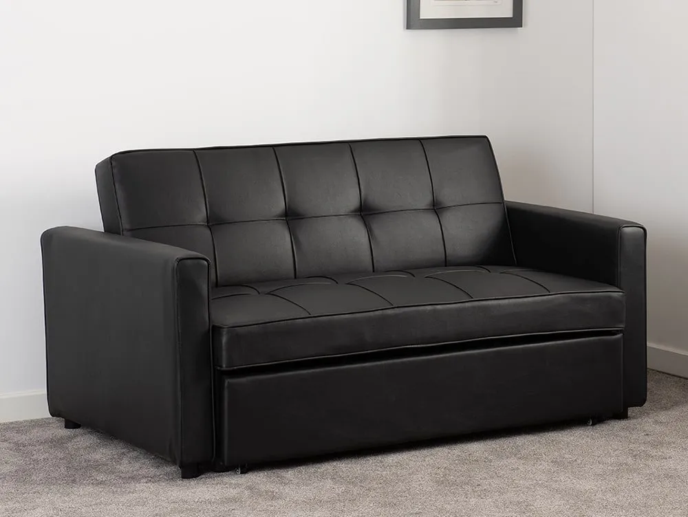 Seconique Seconique Astoria Black Faux Leather Sofa Bed