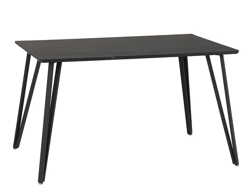 Seconique Seconique Marlow 130cm Black Marble Effect Dining Table