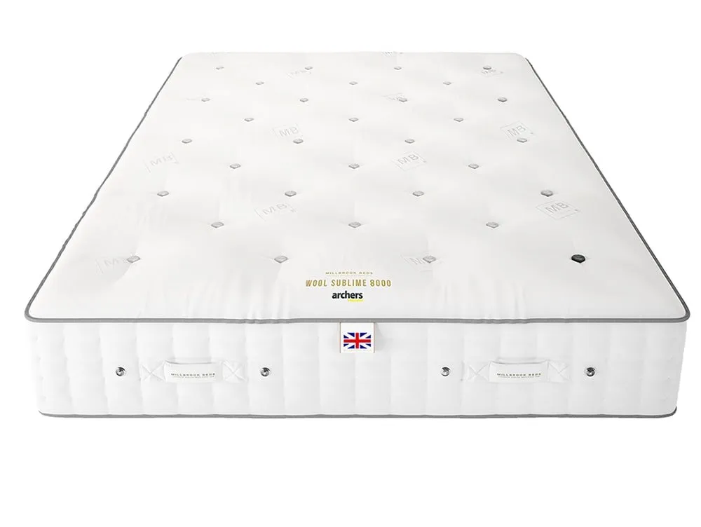 Millbrook Beds Millbrook Wool Sublime Soft Pocket 8000 2ft6 Small Single Mattress