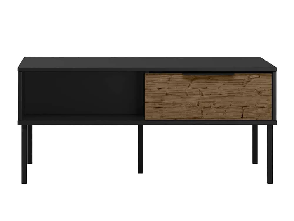 Seconique Seconique Madrid Acacia and Black 2 Drawer Coffee Table