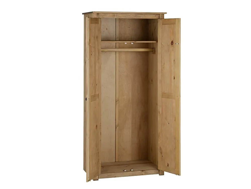 Seconique Seconique Panama Waxed Pine 2 Door Wardrobe