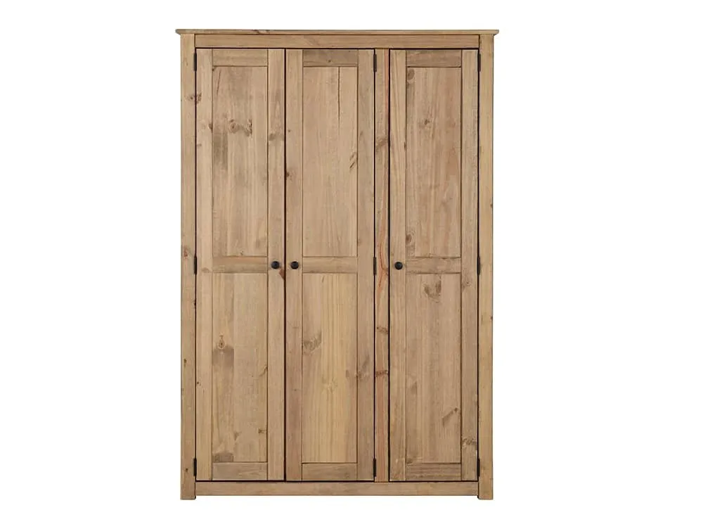 Seconique Seconique Panama Waxed Pine 3 Door Wardrobe