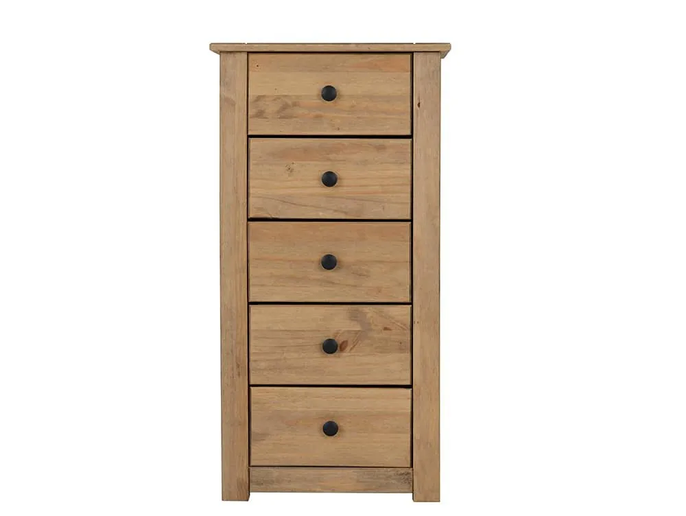 Seconique Seconique Panama Waxed Pine 5 Drawer Chest of Drawers