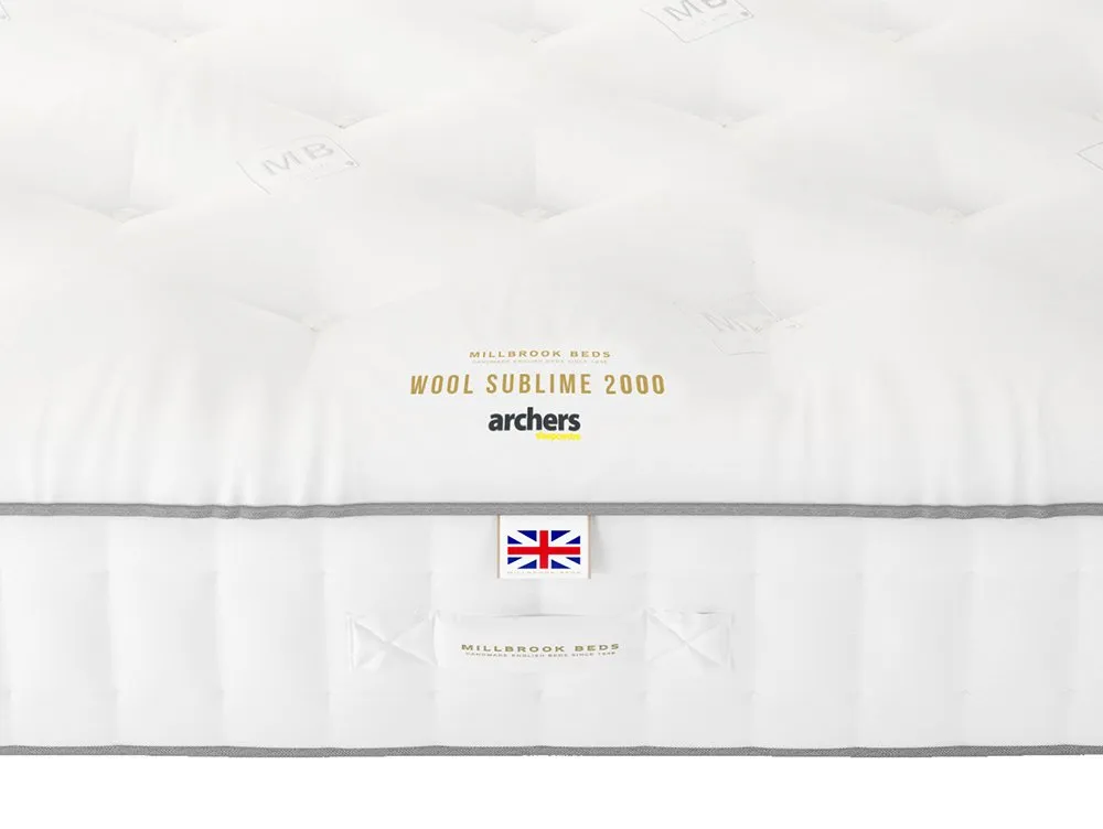 Millbrook Millbrook Wool Sublime Pocket 2000 5ft King Size Divan Bed