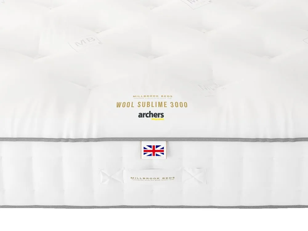 Millbrook Beds Millbrook Wool Sublime Pocket 3000 4ft6 Double Divan Bed