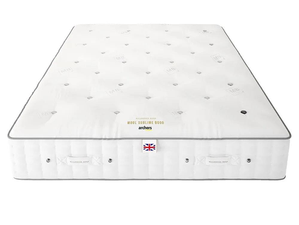 Millbrook Millbrook Wool Sublime Medium Pocket 8000 4ft Small Double Divan Bed