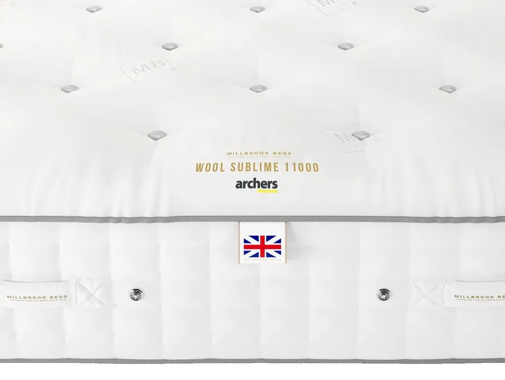 Millbrook Beds Millbrook Wool Sublime Medium Pocket 11000 4ft6 Double Divan Bed