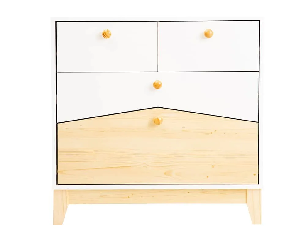 Seconique Seconique Cody White and Pine 2+2 Drawer Chest of Drawers