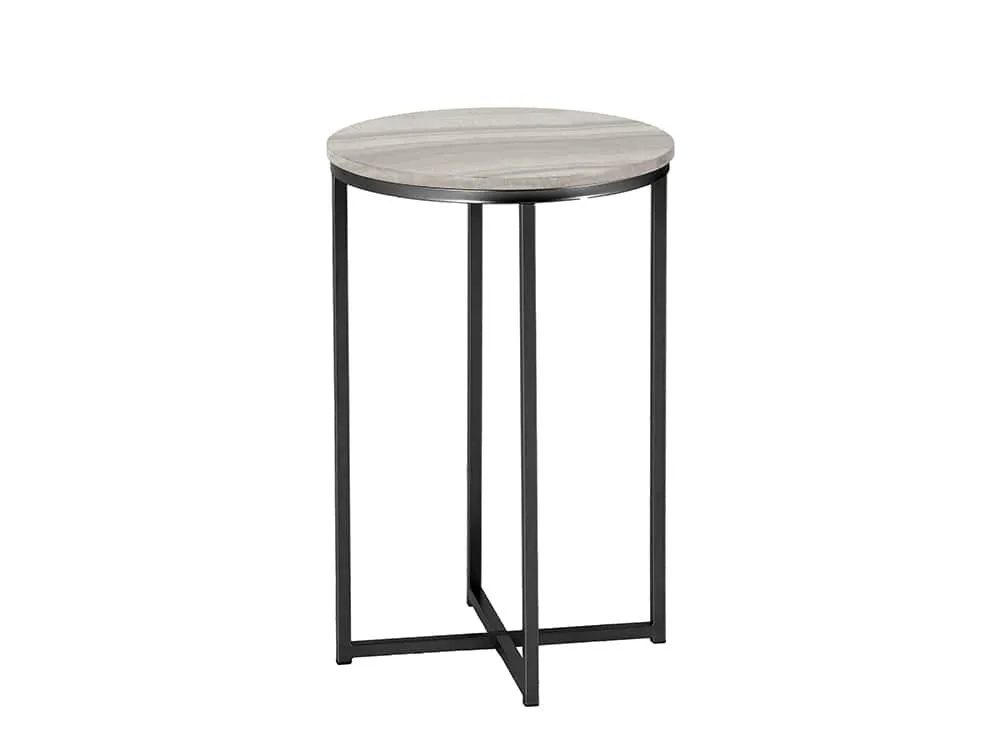 Seconique Seconique Dallas Marble Effect and Black Lamp Table