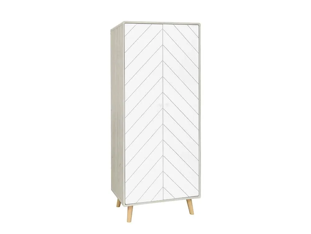 Seconique Seconique Dixie Grey and White 2 Door Double Wardrobe