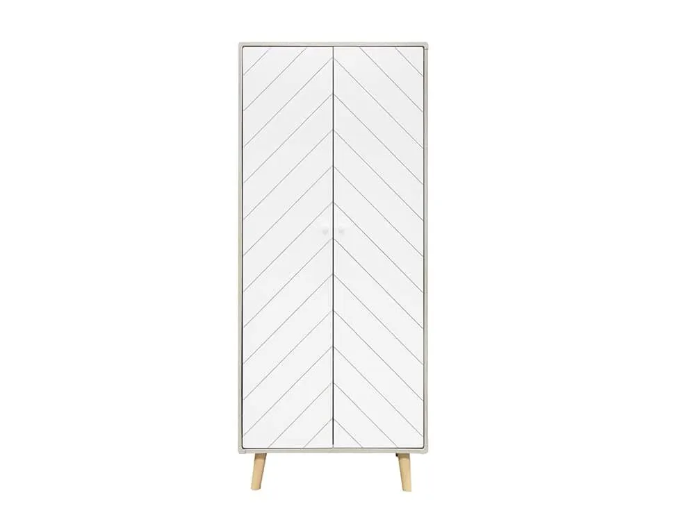 Seconique Seconique Dixie Grey and White 2 Door Double Wardrobe