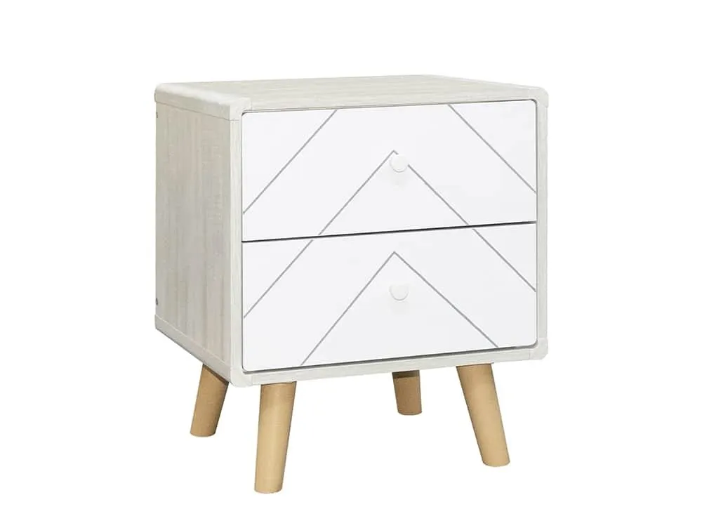 Seconique Seconique Dixie Grey and White 2 Drawer Bedside Table