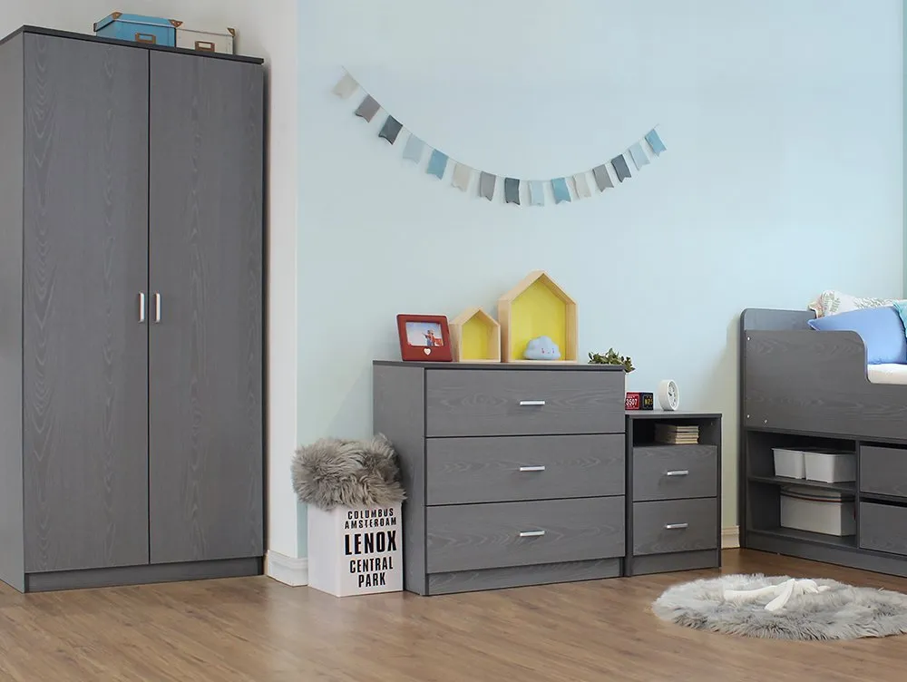 Seconique Seconique Felix Grey 2 Door Wardrobe