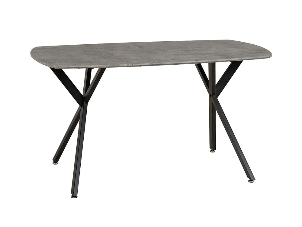 Seconique Seconique Athens Concrete Effect Dining Table with 4 Avery Blue Velvet Chairs