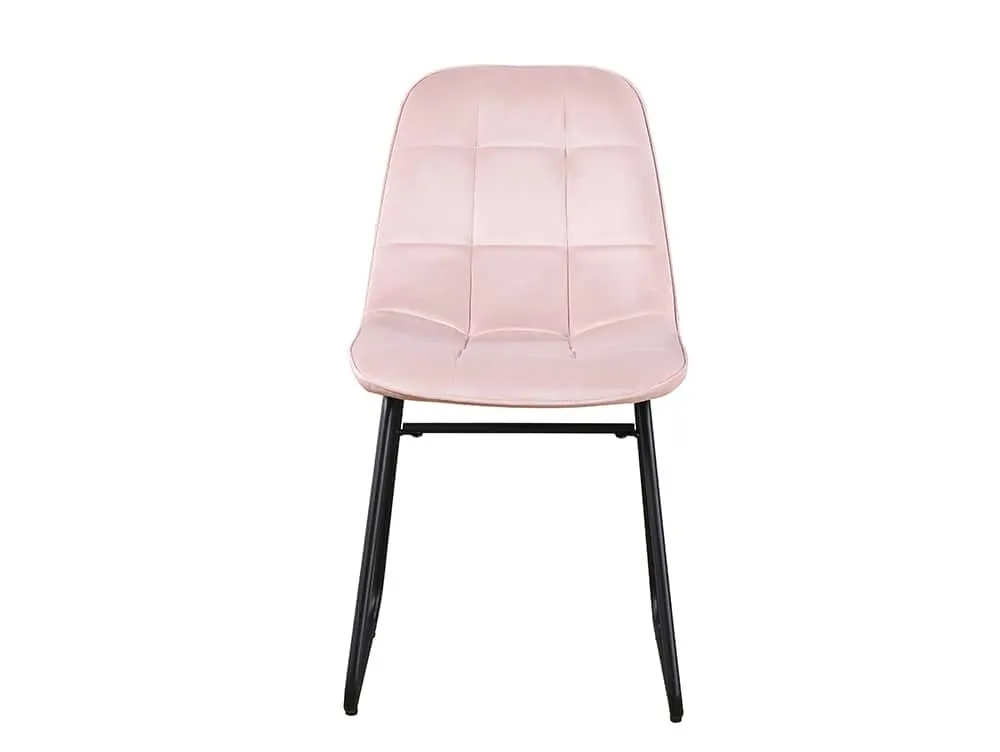 Seconique Seconique Athens Concrete Effect Dining Table with 4 Lukas Pink Velvet Chairs