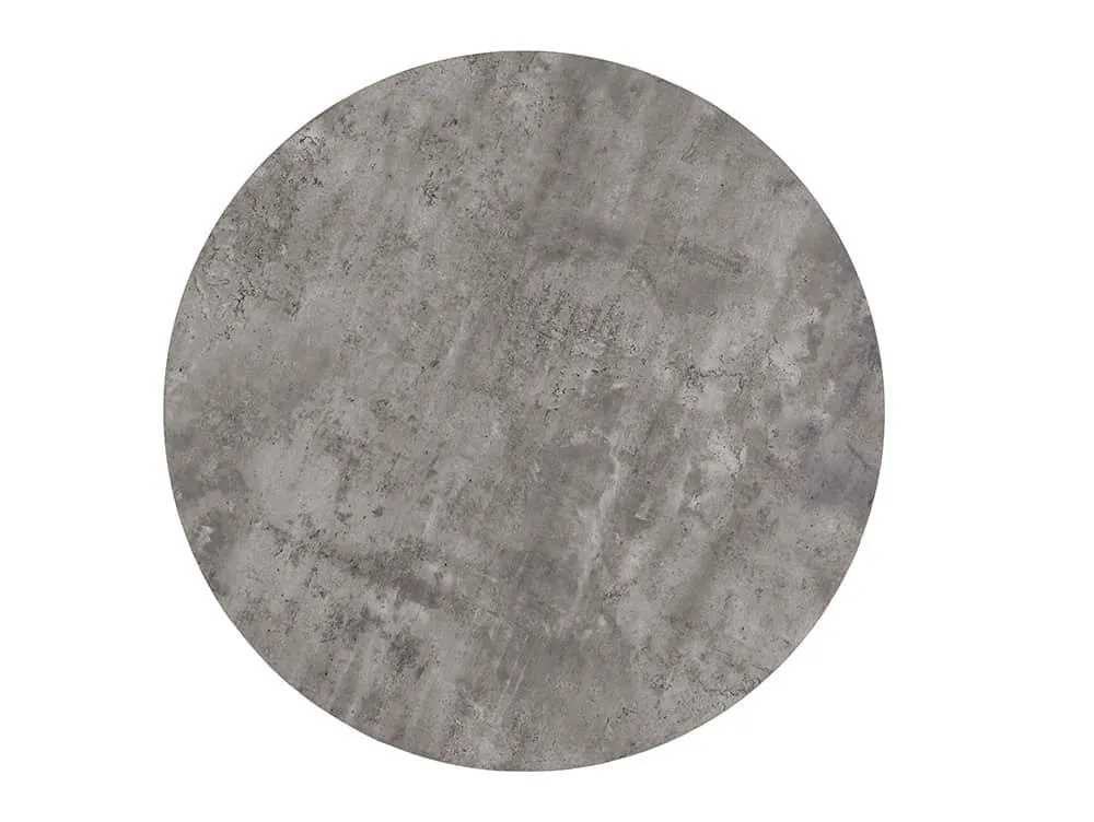 Seconique Seconique Athens Concrete Effect Round Dining Table with 4 Lukas Grey Velvet Chairs