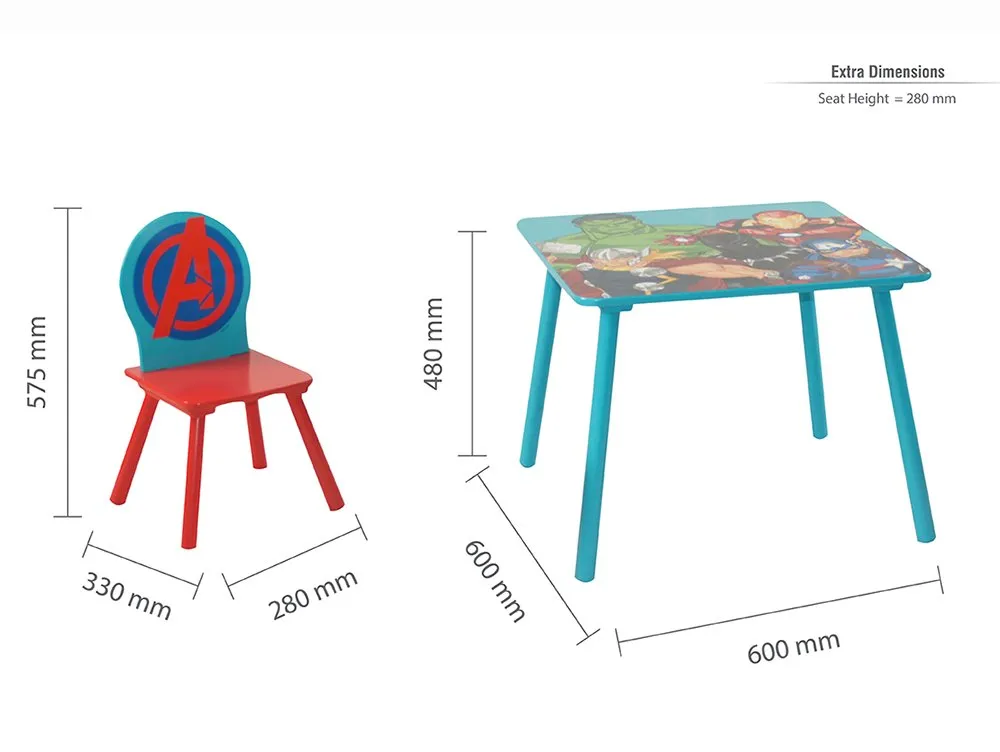 Disney Disney Marvel Avengers Table and 2 Chairs