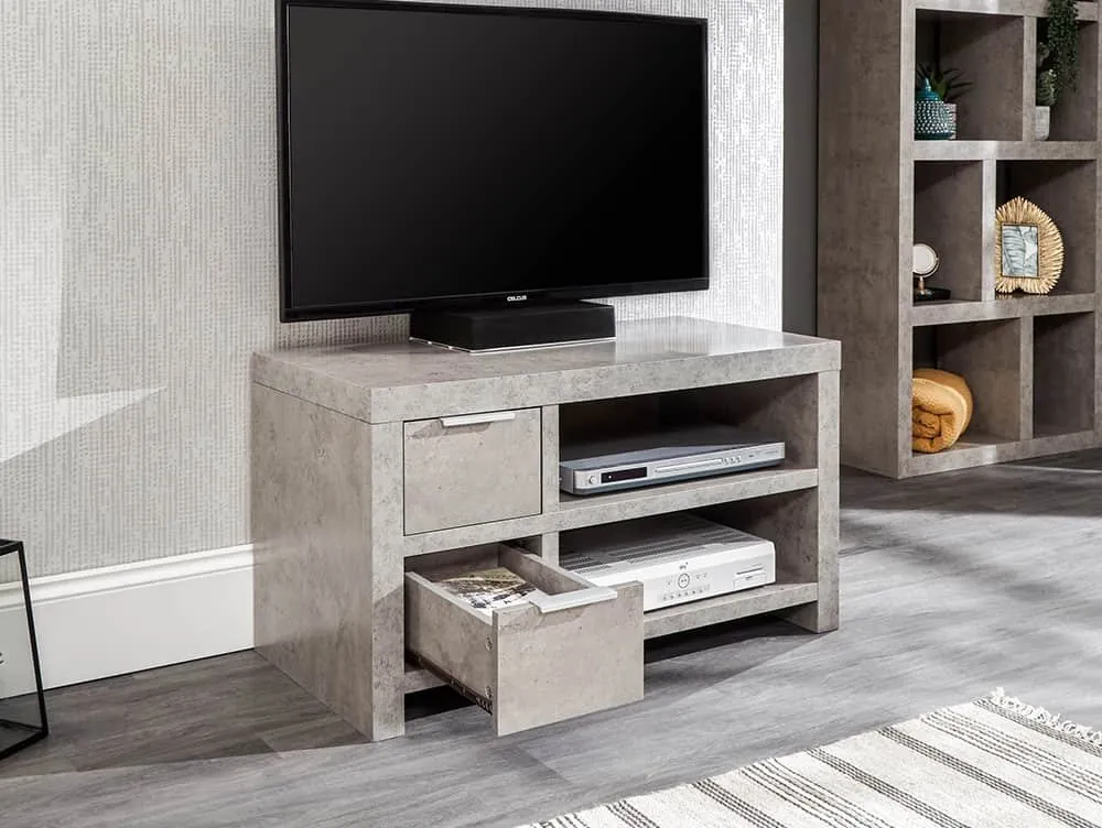 GFW GFW Bloc Concrete Effect 2 Drawer TV Cabinet