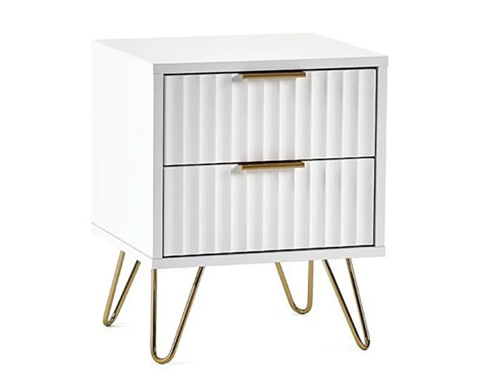 Julian Bowen Julian Bowen Murano Matte White 2 Drawer Bedside Table