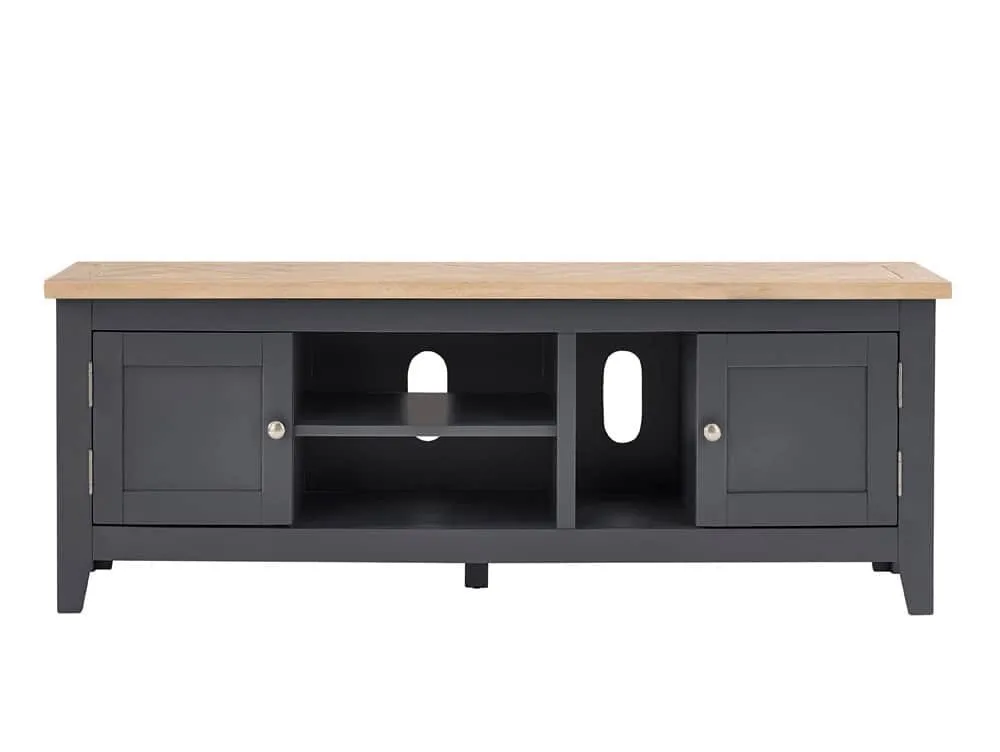 Julian Bowen Julian Bowen Bordeaux Grey and Oak Wooden 2 Door TV Cabinet (Assembled)