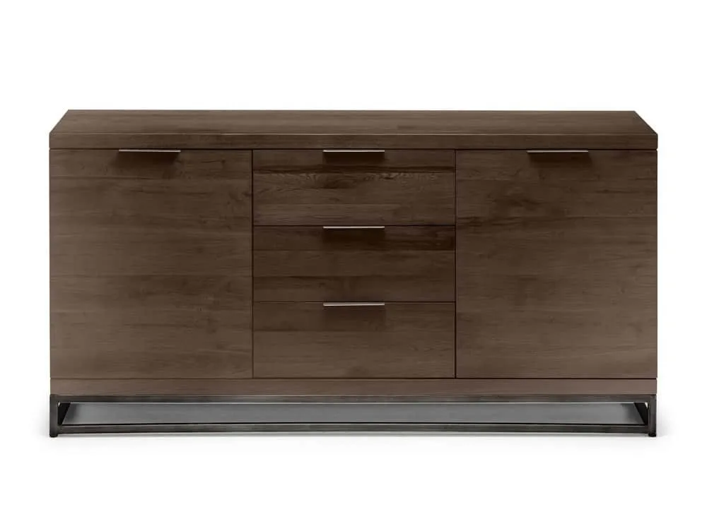 Julian Bowen Julian Bowen Brooklyn Dark Oak Wooden 2 Door 3 Drawer Sideboard