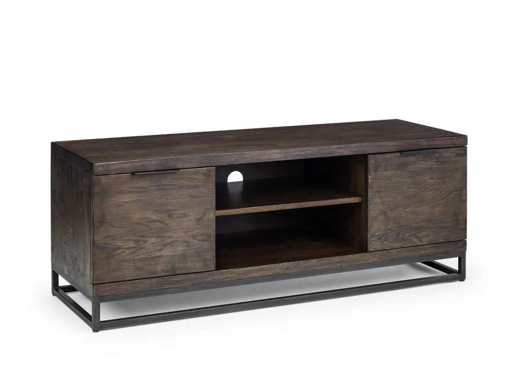 Julian Bowen Julian Bowen Brooklyn Dark Oak Wooden 2 Door TV Cabinet