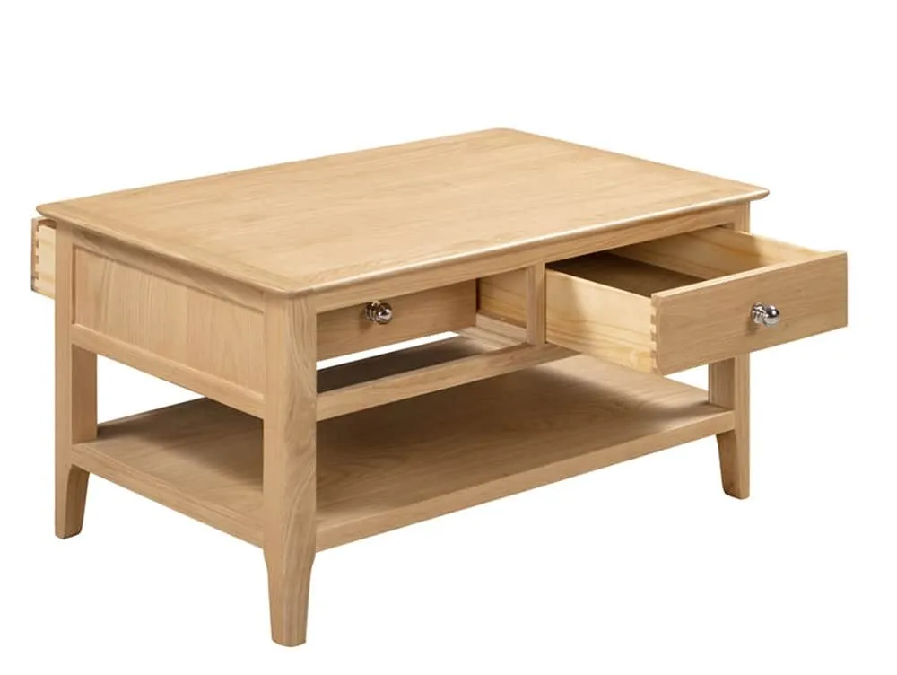 Julian Bowen Julian Bowen Cotswold Oak 2 Drawer Coffee Table (Assembled)