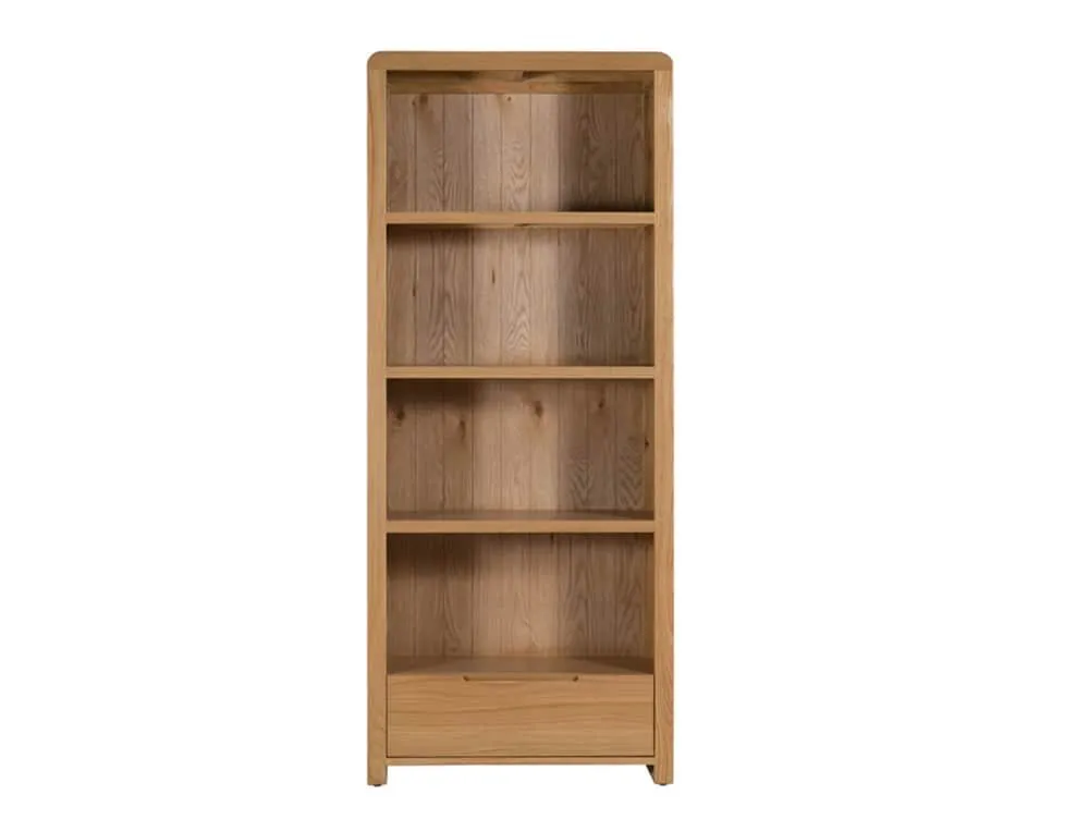 Julian Bowen Julian Bowen Curve Oak 1 Drawer Bookcase (Assembled)