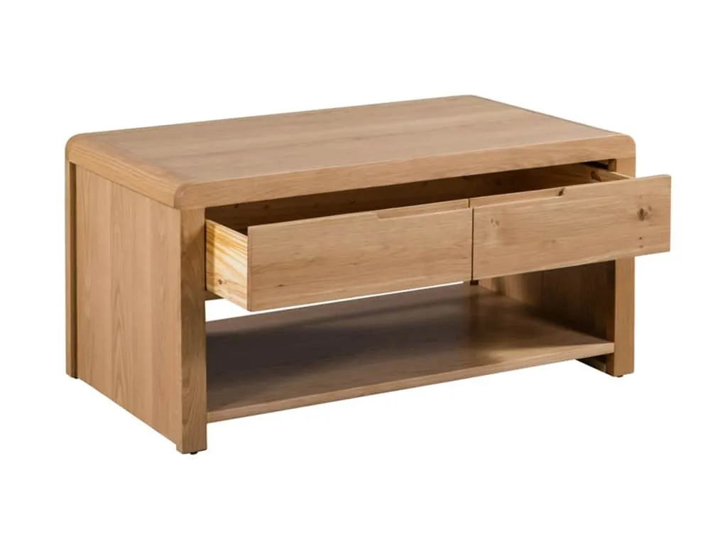 Julian Bowen Julian Bowen Curve Oak 1 Drawer Coffee Table (Assembled)