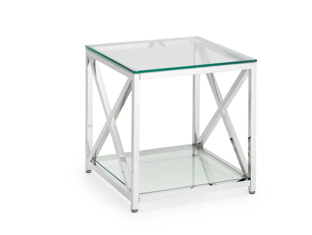 Julian Bowen Julian Bowen Miami Glass and Chrome Lamp Table