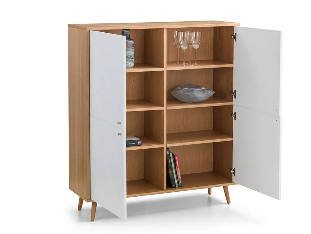 Julian Bowen Julian Bowen Moritz White and Oak 4 Door Storage Unit