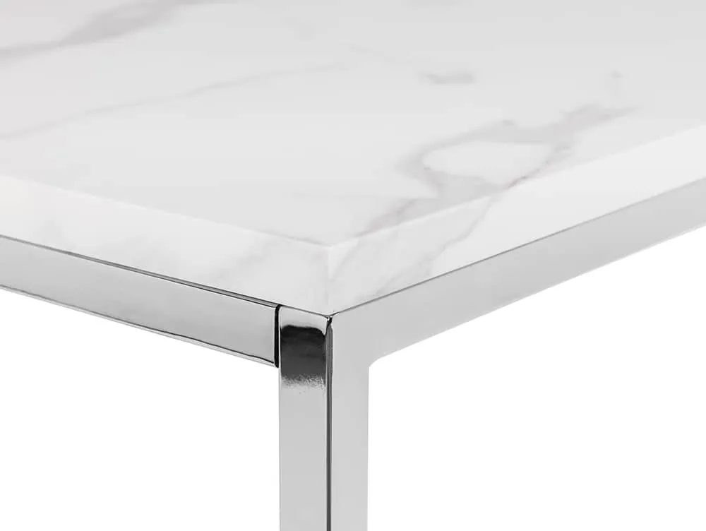 Julian Bowen Julian Bowen Scala Marble Effect and Chrome Lamp Table