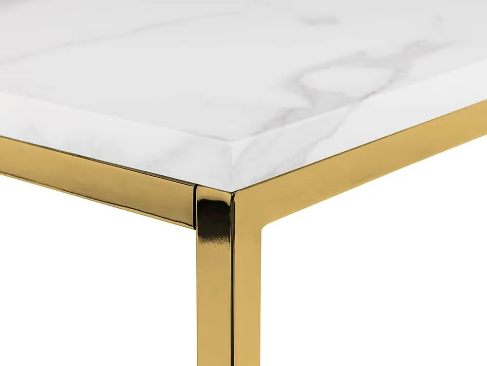 Julian Bowen Julian Bowen Scala Marble Effect and Gold Console Table