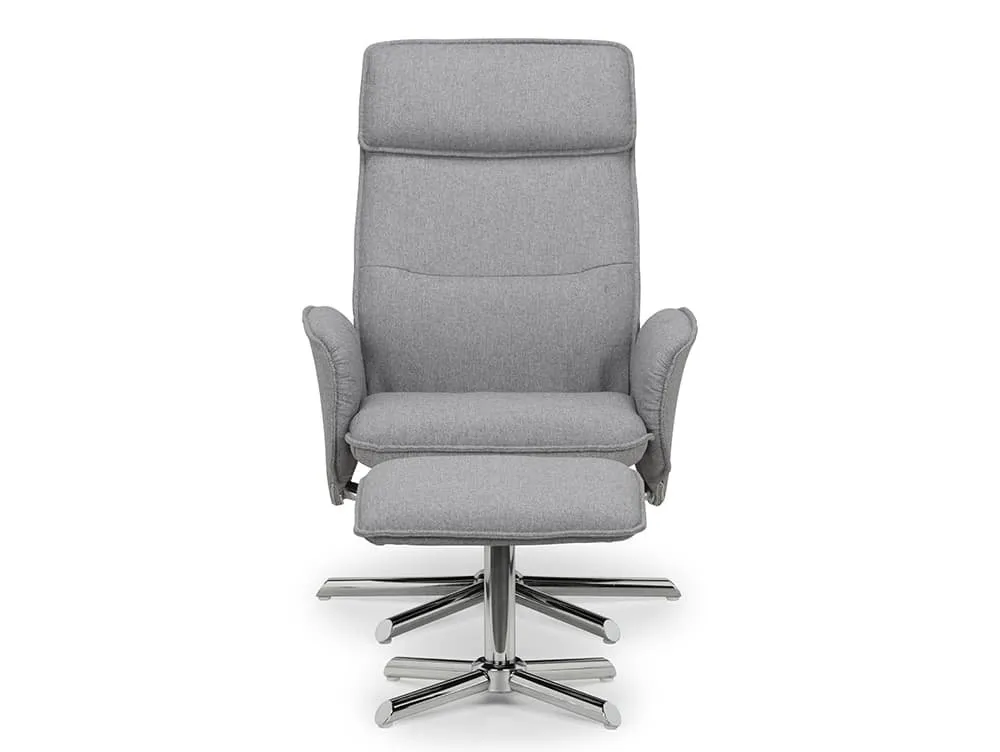 Julian Bowen Julian Bowen Aria Grey Linen Recliner Chair with Footstool