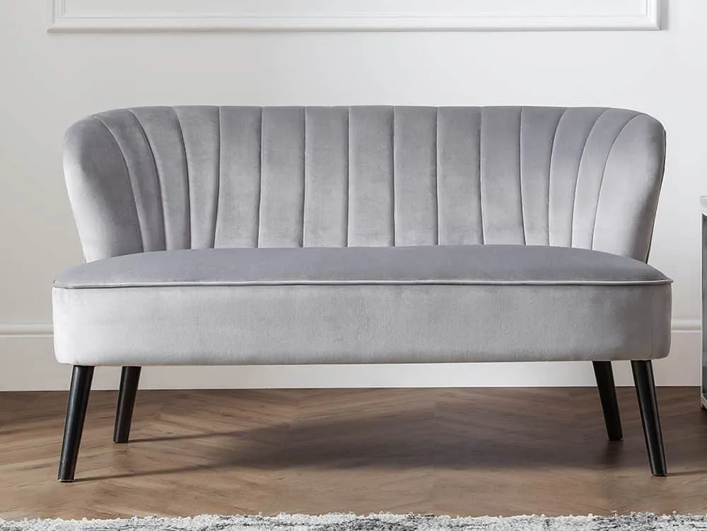 Julian Bowen Julian Bowen Coco Grey Velvet 2 Seater Sofa