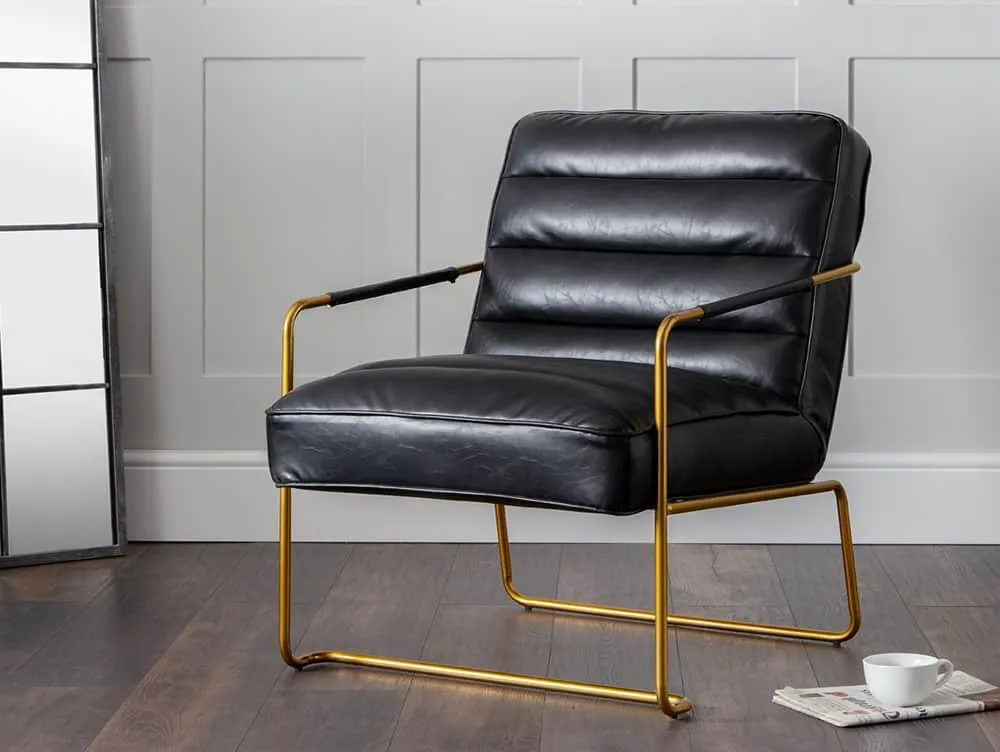 Julian Bowen Julian Bowen Giorgio Black Faux Leather Accent Chair