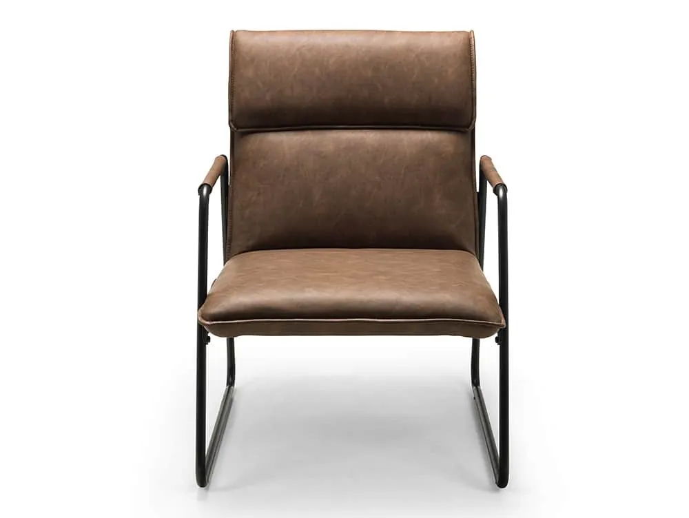 Julian Bowen Julian Bowen Gramercy Brown Faux Leather Accent Chair