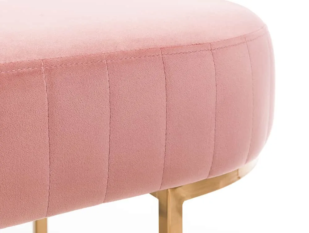 Julian Bowen Julian Bowen Harrogate Pink Velvet and Gold Fabric Bench