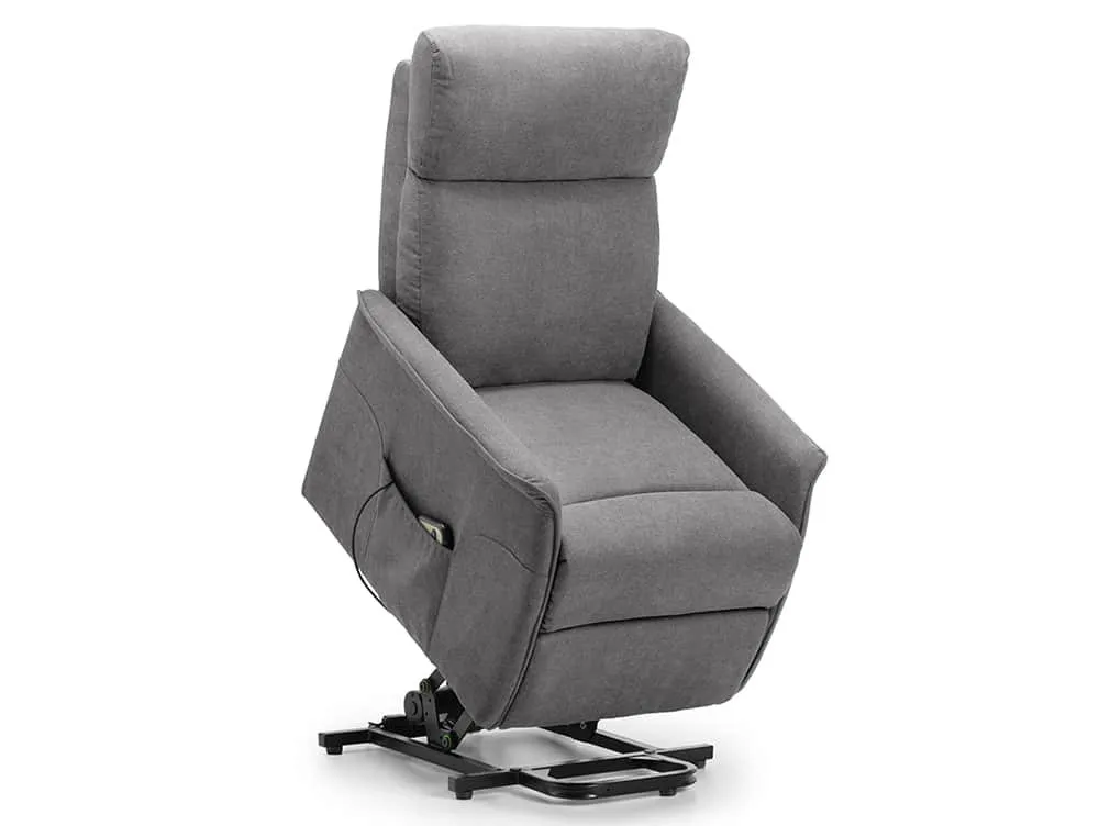 Julian Bowen Julian Bowen Helena Single Motor Charcoal Velvet Riser Recliner Chair