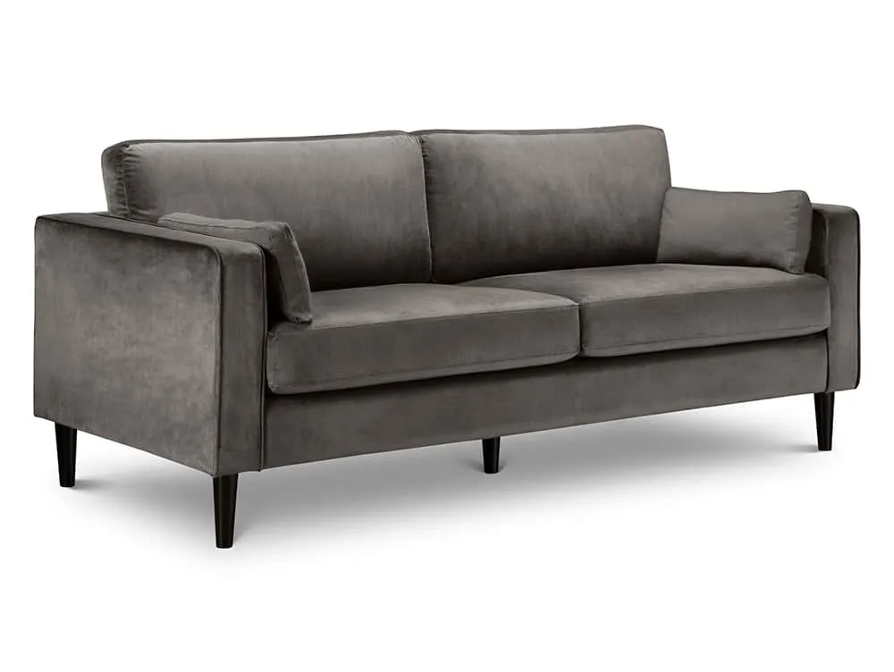 Julian Bowen Julian Bowen Hayward Grey Velvet 3 Seater Sofa