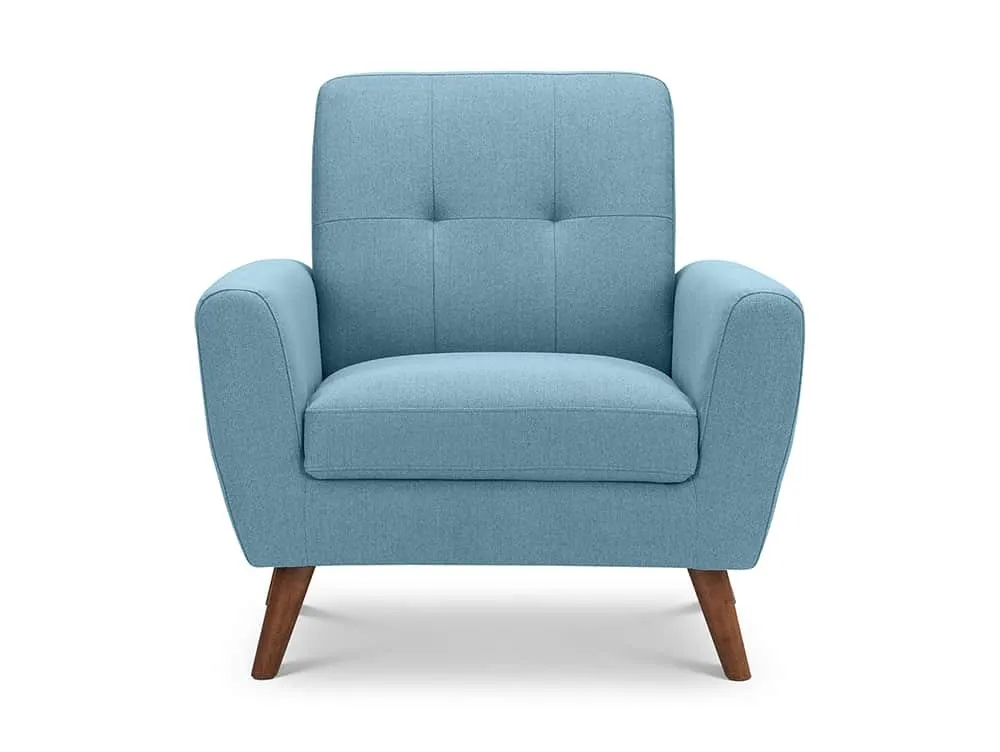 Julian Bowen Julian Bowen Monza Blue Linen Arm Chair