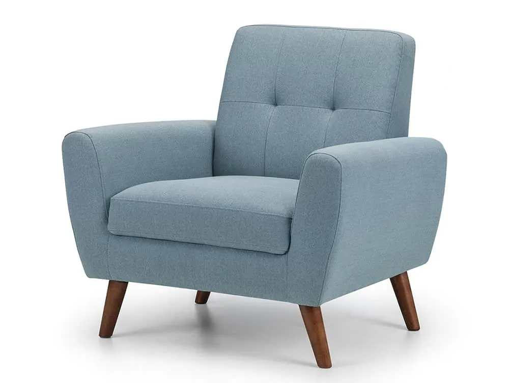 Julian Bowen Julian Bowen Monza Blue Linen Arm Chair