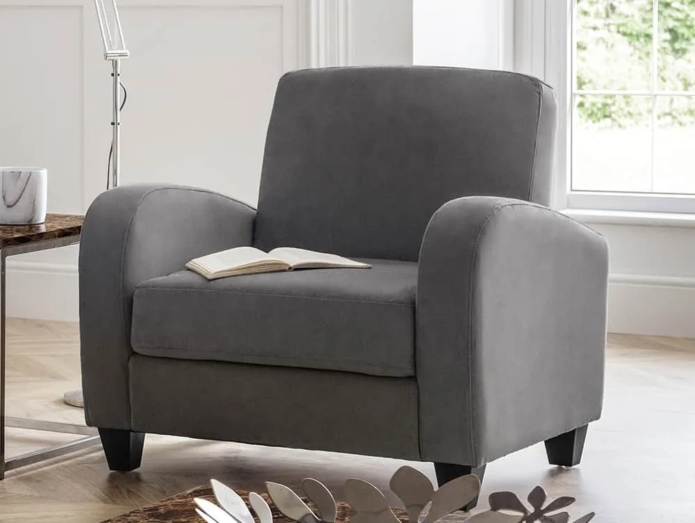 Julian Bowen Julian Bowen Vivo Dusk Grey Chenille Armchair